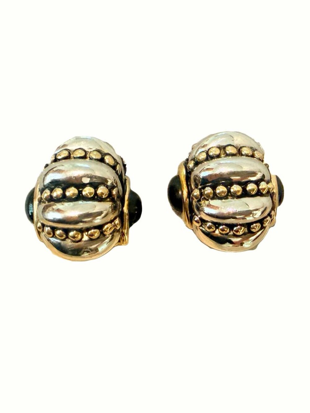 Chunky Vintage Earrings in Silver and Gold